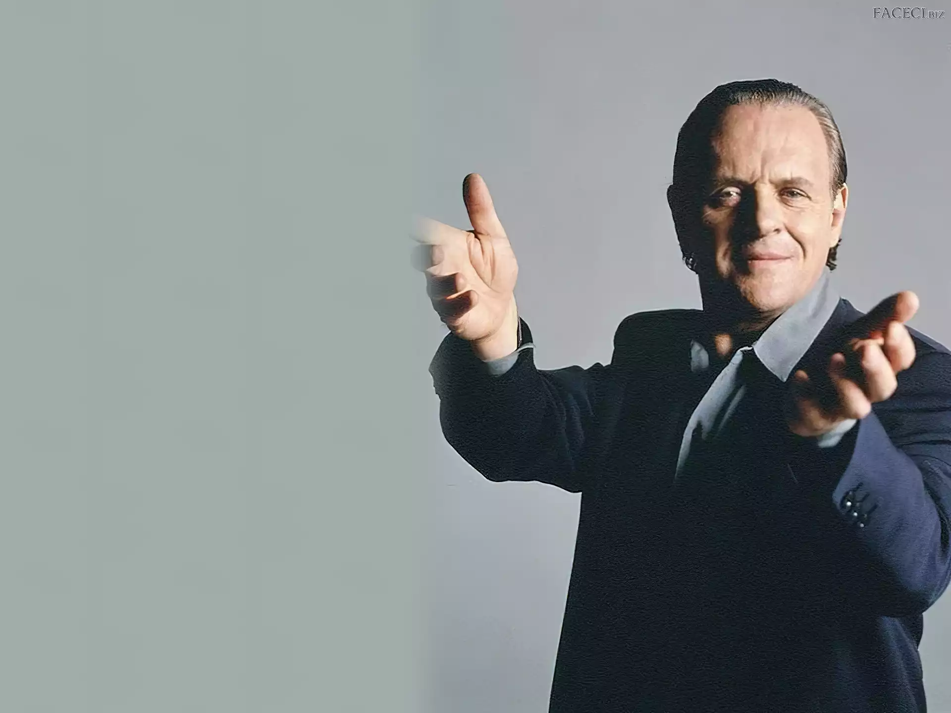 garnitur, Anthony Hopkins, grafitowy